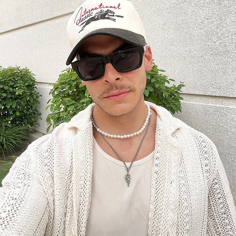 Casual Draping Hollow Lace Shirt Men's Shirt European Station Men's Casual Fashion Boys Short Sleeve Wholesale