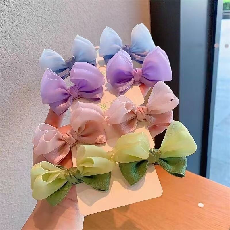 El lindo lazo tridimensional de gelatina para niños de estilo extranjero con orejas de clip y tocado de tela completa no daña al bebé._voghion.com