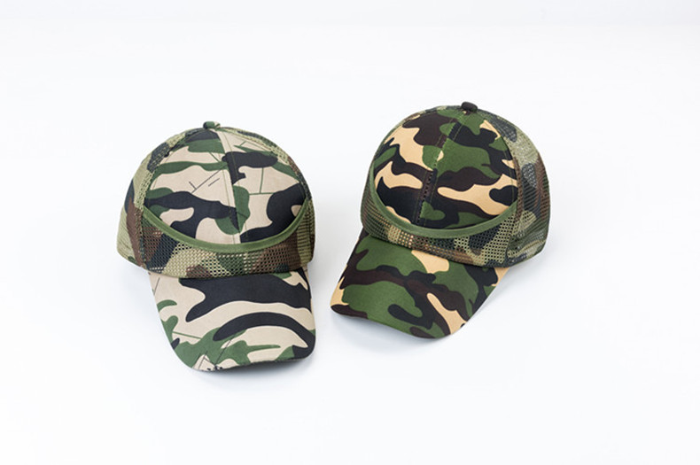 Camouflage parent-child hat children's mesh cap boys and girls peaked cap baby outdoor leisure sun hat baseball cap military hat_voghion.com
