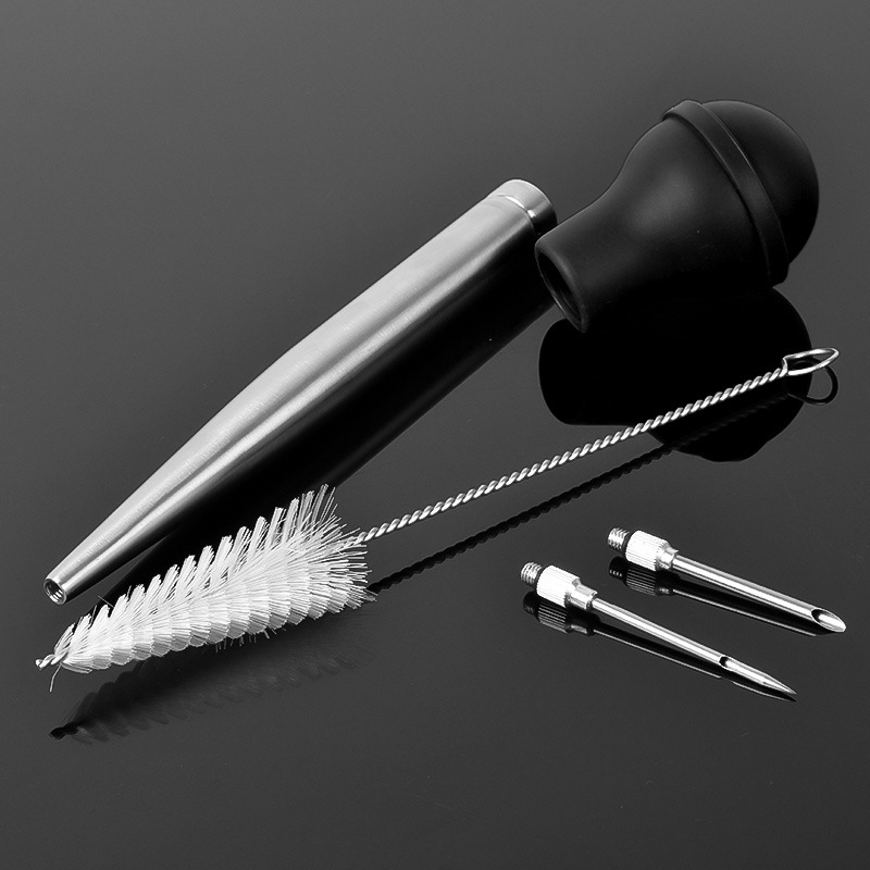 silicone-turkey-baster-304-stainless-steel-double-headed-cleaning-brush-set-seasoning-injector-turkey-needle