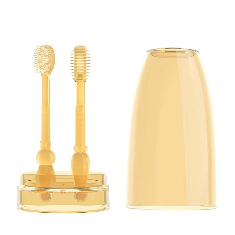 Baby toothbrush food grade silicone soft hair nipple suit Baby confinement toothbrush tongue scraper children cross-border hot sale