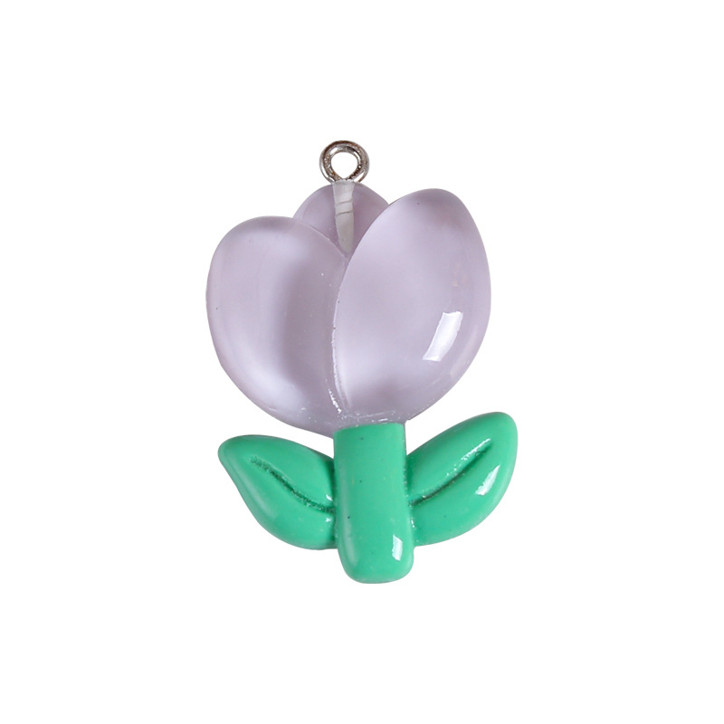 Resin Tulip Handmade Material DIY Jewelry Accessories Hanging Ornaments Sunflower Flower Keychain Pendant Small Pendant