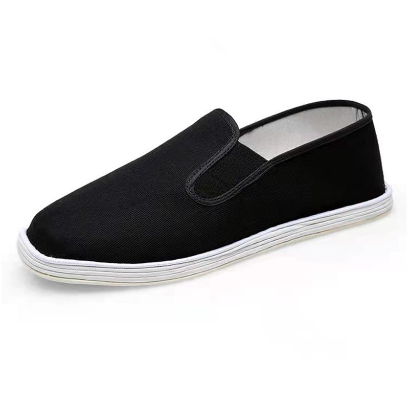 Spring and Autumn Old Beijing Cloth Shoes Men's Soft Sole Non-slip Breathable Dad Shoes Single-layer Shoes Middle-aged and Elderly Men's Casual Black Cloth Shoes