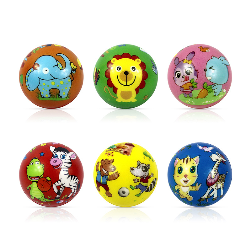 63mm cartoon Pu ball thermal transfer solid decompression vent ball children's hand-held elastic jump ball factory direct sales - ShopShipShake