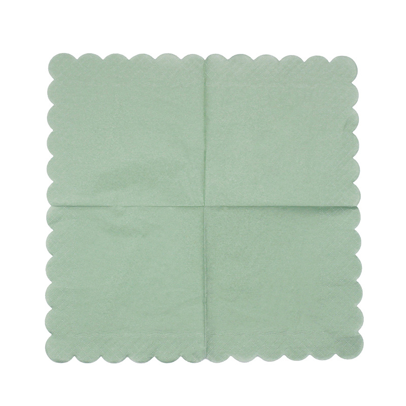 Double-sided dyed tissue cocktail fan lace western restaurant custom bronzing logo cross-border foreign trade in stock wholesale