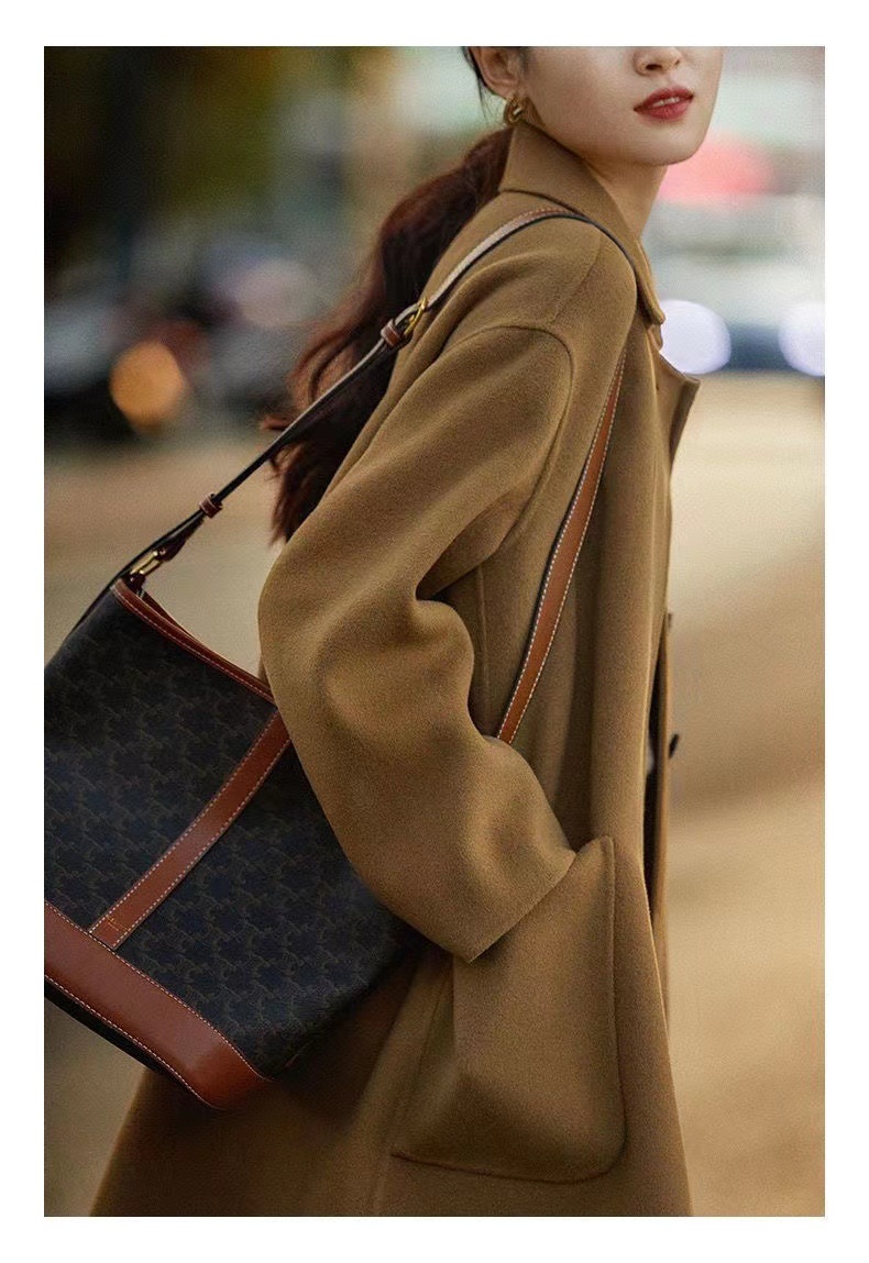 2023 autumn and winter New woolen coat for women plus size loose slimming mid-length small overcoat woolen coat_voghion.com