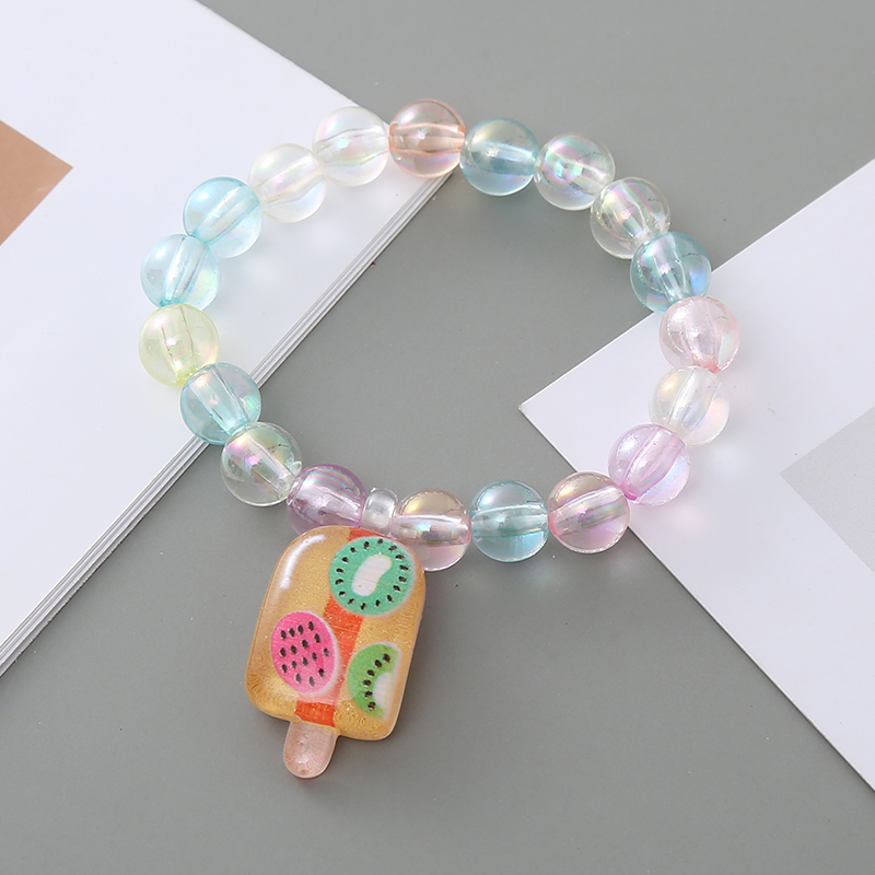 Factory wholesale jelly color ice cream children's bracelet girlfriends cute cartoon beaded bracelet Internet celebrity fashion jewelry