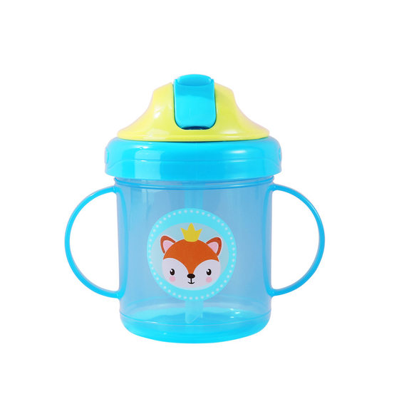 Cross-border large-caliber infant straw drinking cup children drinking water dustproof slide training PP Cup maternal and child supplies