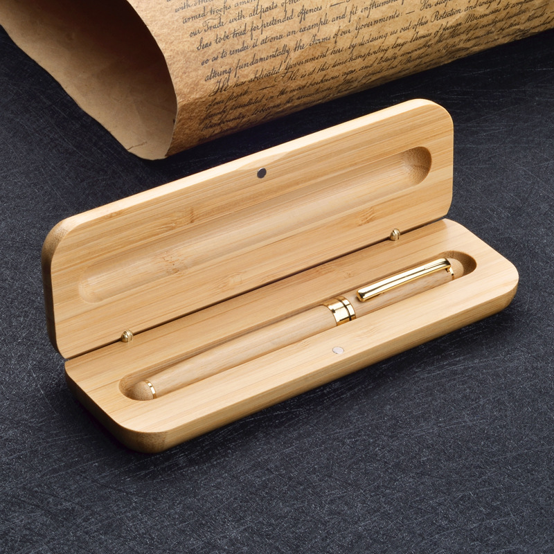 Wholesale spot bamboo pen signature pen handmade wooden creative gift bamboo pen set can be customized lettering