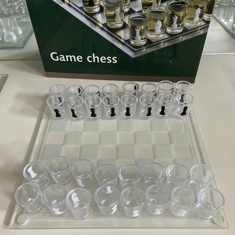 Glass Wine Glass Chess Bar Game Board Game Crystal Wine Glass Chess Chess Set Wholesale