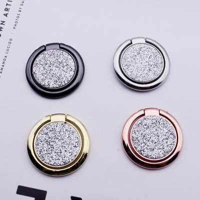 Patch cute new mobile phone mobile phone round ring buckle New rotating 360 bracket mobile phone powder ring buckle flash