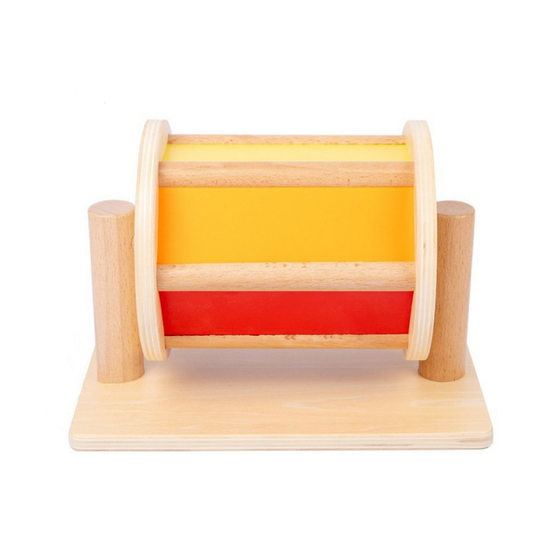 Montessori Textile Drum Wooden Coin Box Wooden Permanent Target Box Cross-border Montessori Early Education Aids