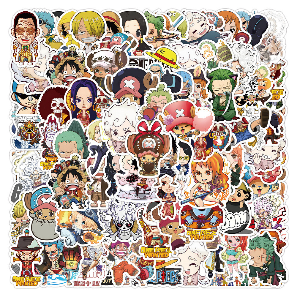 100 new one piece Luffy 5-speed graffiti stickers luggage notebook scooter waterproof stickers