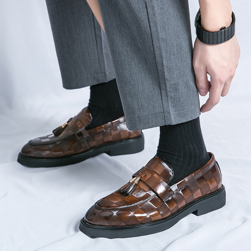 Cheap New Brock Business Casual Leather Shoes Men's Comfortable Breathable Tassel Slip-on Loafers Men