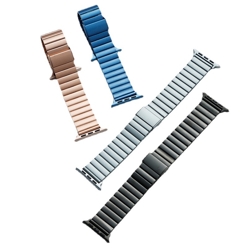 Suitable for Apple Applewatch Strap Metal Stainless Steel Bamboo Bead Universal Huawei Samsung 22mm