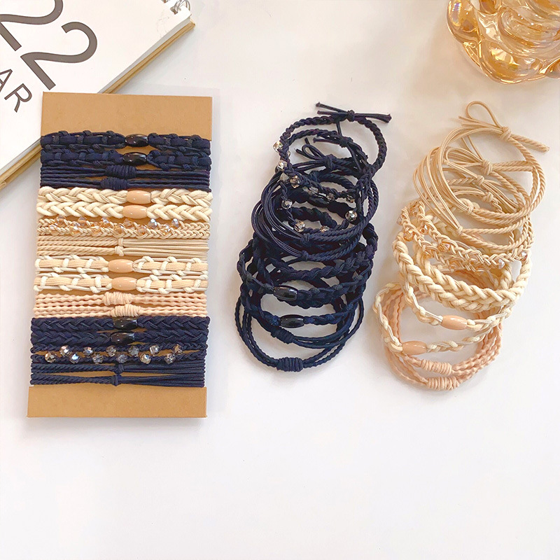 European and American Cross-border Set Headrope Simple Elegant High Elastic Ponytail Hair Rope Bracelet Hair Strap Hair Strap Hair Ring Headwear