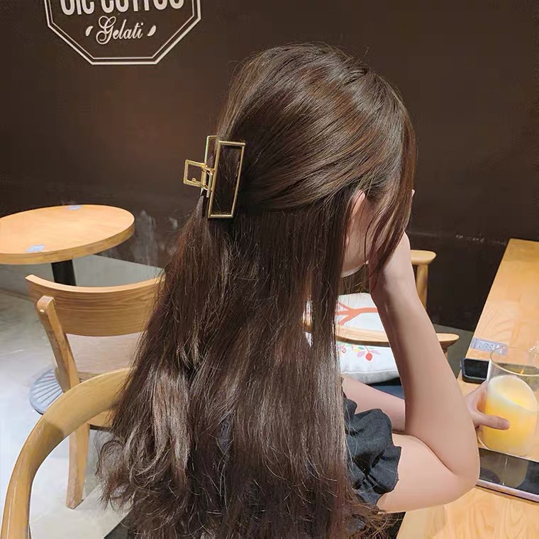 Metal Mesh Red Hairpin Hair Accessories Elegant Elegant Simple Hair Grab Back Head Clip Women's High Ponytail Clip Shark Clip_voghion.com