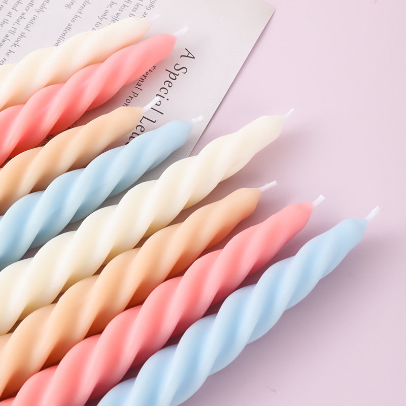 Factory direct supply cross-border ins Wind spiral shaped long rod thread home decoration soybean wax fragrance fragrance candle