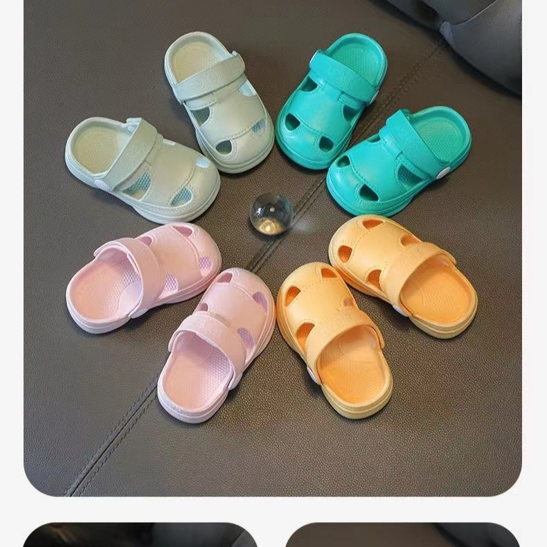 Children's Slippers Hole Shoes Boys Summer Non-slip Soft Bottom Baby Toe Outer Wear Beach Sandals and Slippers for Girls