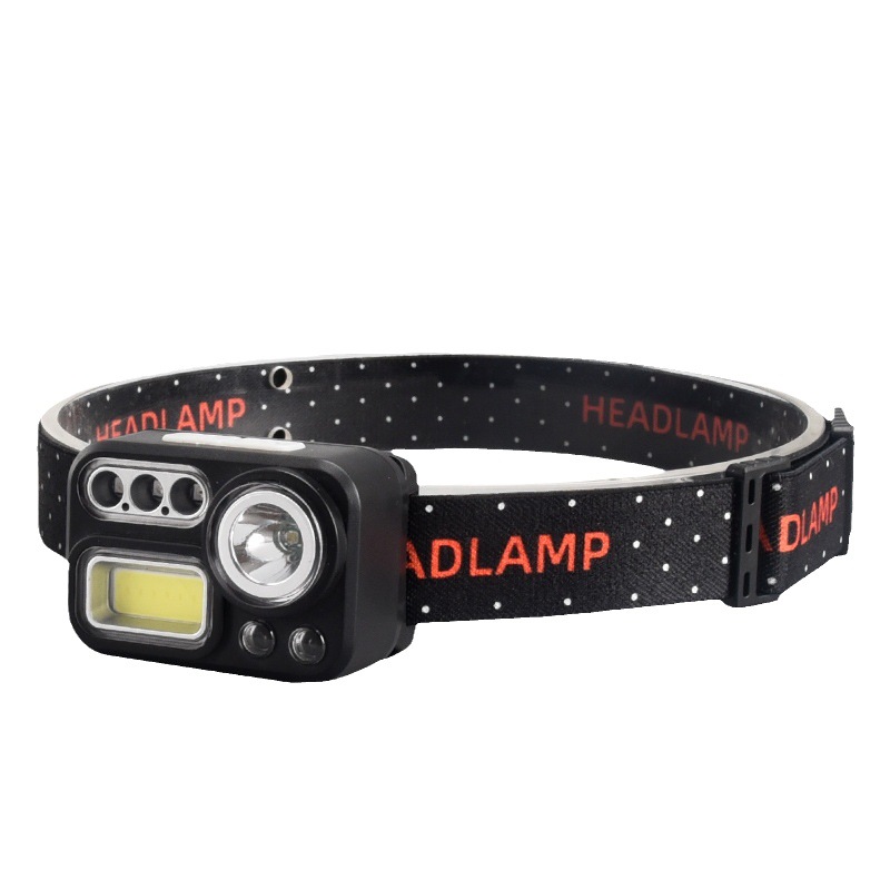Four-color mini multi-functional outdoor induction headlamp head-mounted strong light lamp long endurance fishing head running lamp