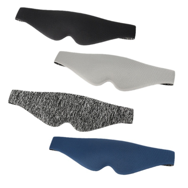 Cross-border hot sale 3d eye mask sleep shading does not press the eyes blue polyester one-piece memory foam eye mask wholesale