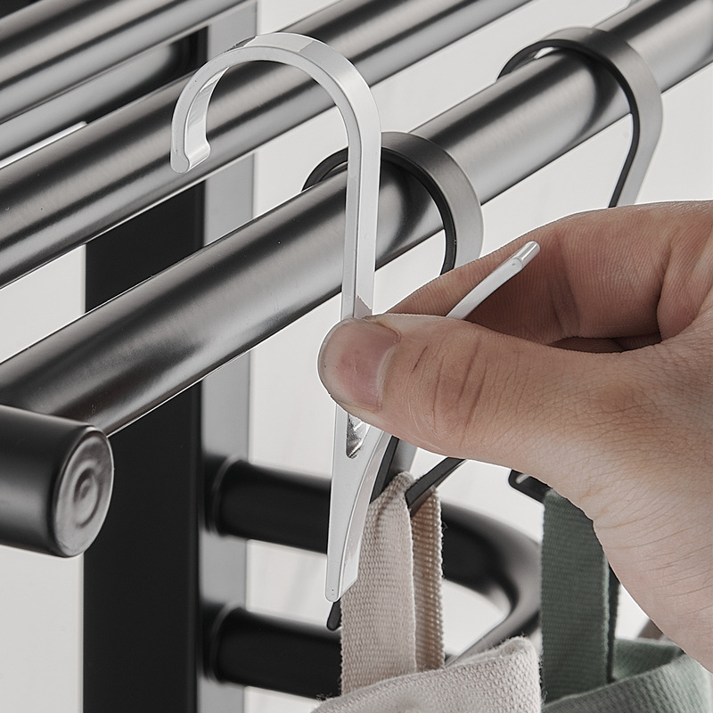 Space aluminum radiator hook cabinet door rear hook multifunctional hanging rod single Hook bathroom towel creative small hook
