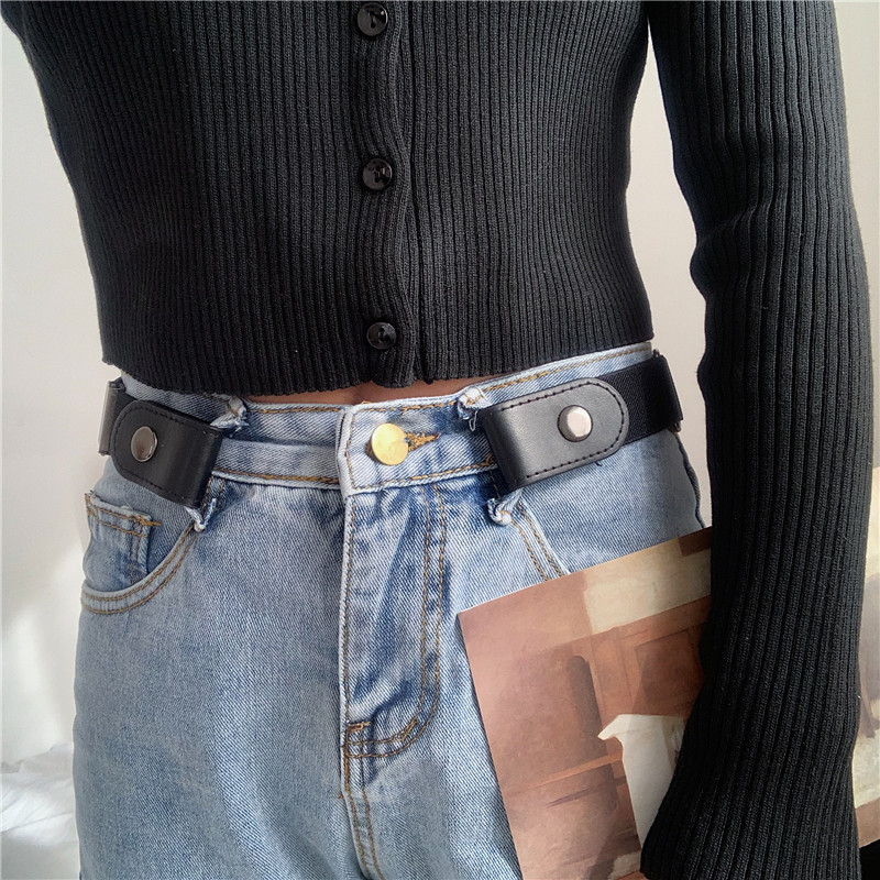 Invisible Belt Lazy Elastic Belt Women's Adjustable Buckle Men's Elastic Jeans Trousers Belt Waist Tightening Artifact