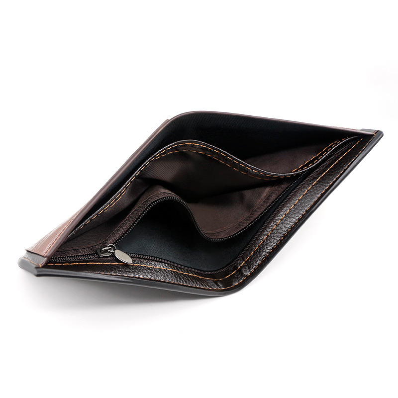 New Men's Cropped Fashionable Simple Pu Wallet Coin Purse Card Holder Money Clip Fashion Accessory For Men