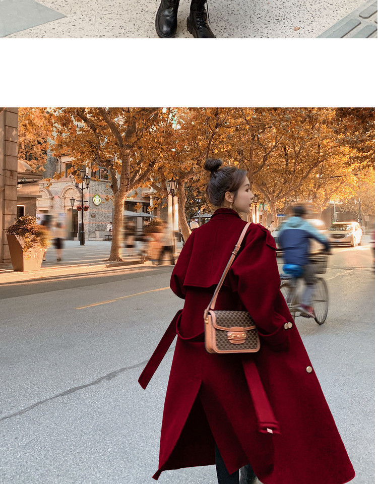 2023 Hepburn Wind Coat Women's Winter Thickened Fashionable Elegant Popular Korean Loose Double-breasted Woolen Coat Trendy_voghion.com