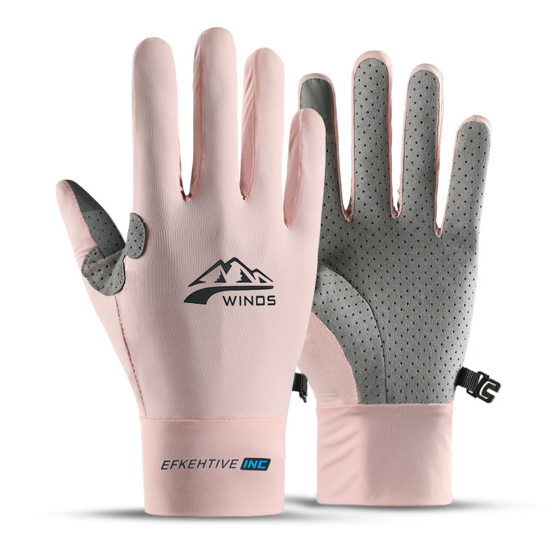 Gloves Men And Women Wear-resistant Breathable Full Finger Sunscreen Mesh Touch Screen Ice Silk Cycling Fishing Half Finger Gloves_voghion.com