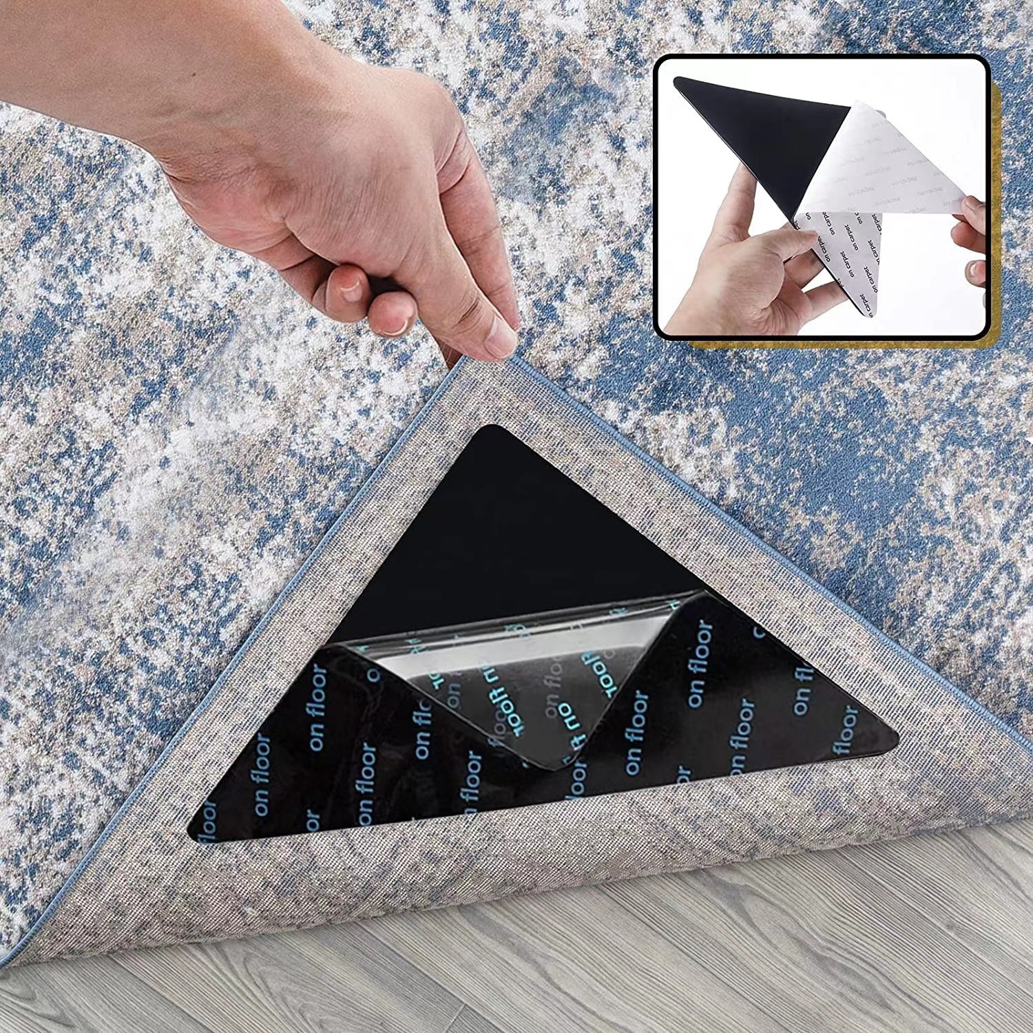 Carpet non-slip stickers triangle carpet patch household carpet horizontal sofa non-slip mat floor mat non-slip fixed stickers