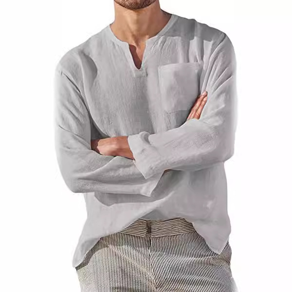 2024 cross-border foreign trade e-commerce new Amazon independent station men's shirt new long sleeve lapel men's shirt