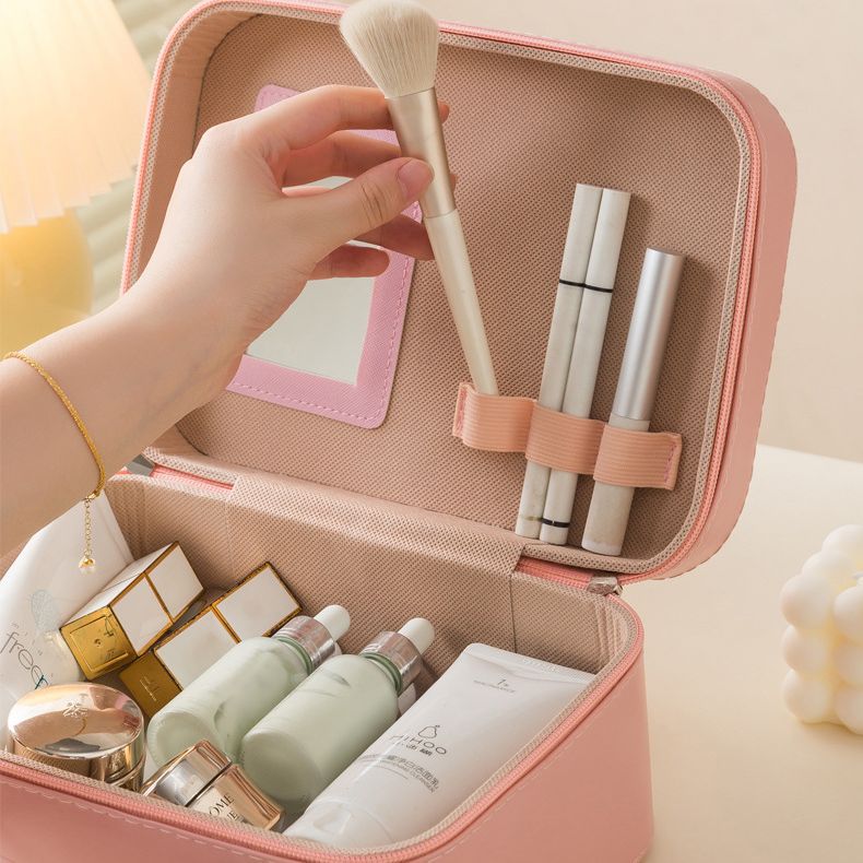 New Girl's Large Capacity Cosmetic Case Travel Cosmetic Storage Case Portable Cute Cartoon Large Cosmetic Bag