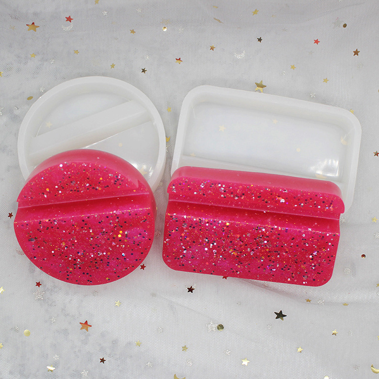 diy drop mold 2 mobile phone bracket silicone mold square round hand mirror silicone mold