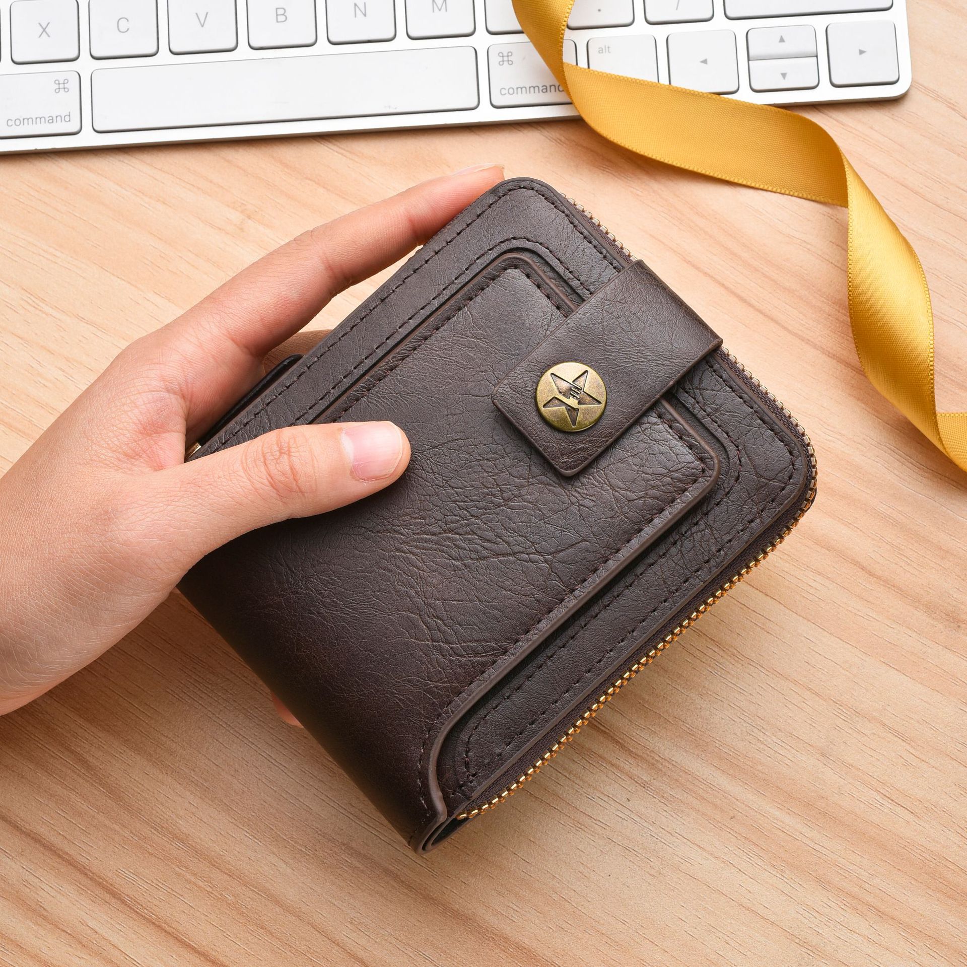 New Men's Wallet 2024 Explosive Coin Purse Portable Vertical Multifunctional Money Card All-in-One Wallet