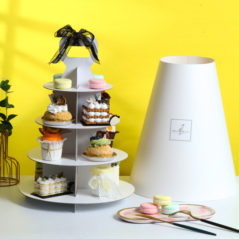 Afternoon tea portable dessert rack cake dessert multi-layer tea break table French small Western dessert box display shelf