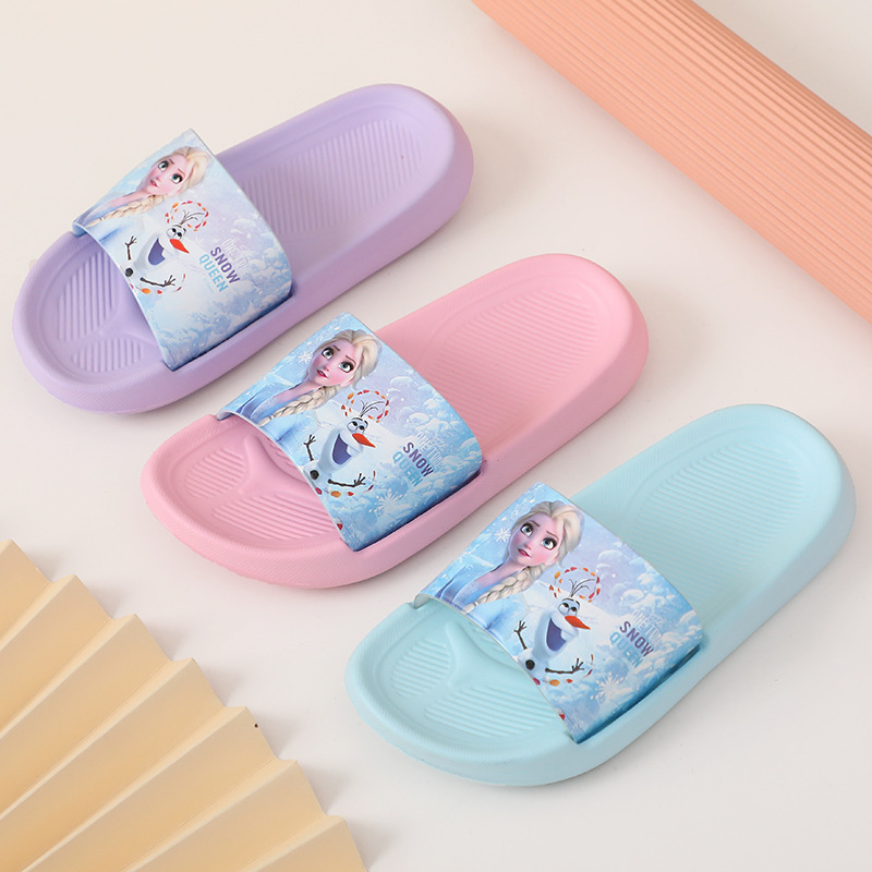DSN Frozen 2 Girls Slippers Summer Cartoon Princess Elsa EVA Lightweight Soft Bottom Sandals