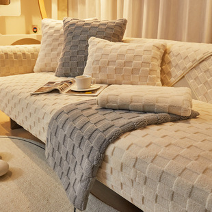 Plush sofa cushion winter Nordic non-slip cushion backrest cover towel modern simple winter leather sofa cover cover cover cloth