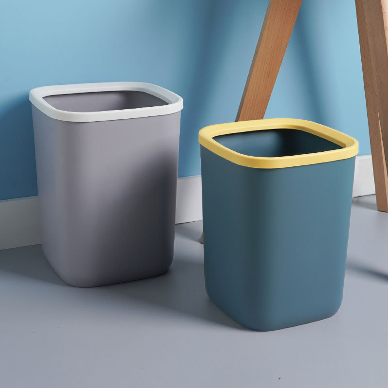 Trash Bin Household Nordic Simple Style Large Thickened Plastic Bucket Office Kitchen Trash Bin Bathroom Trash Bin