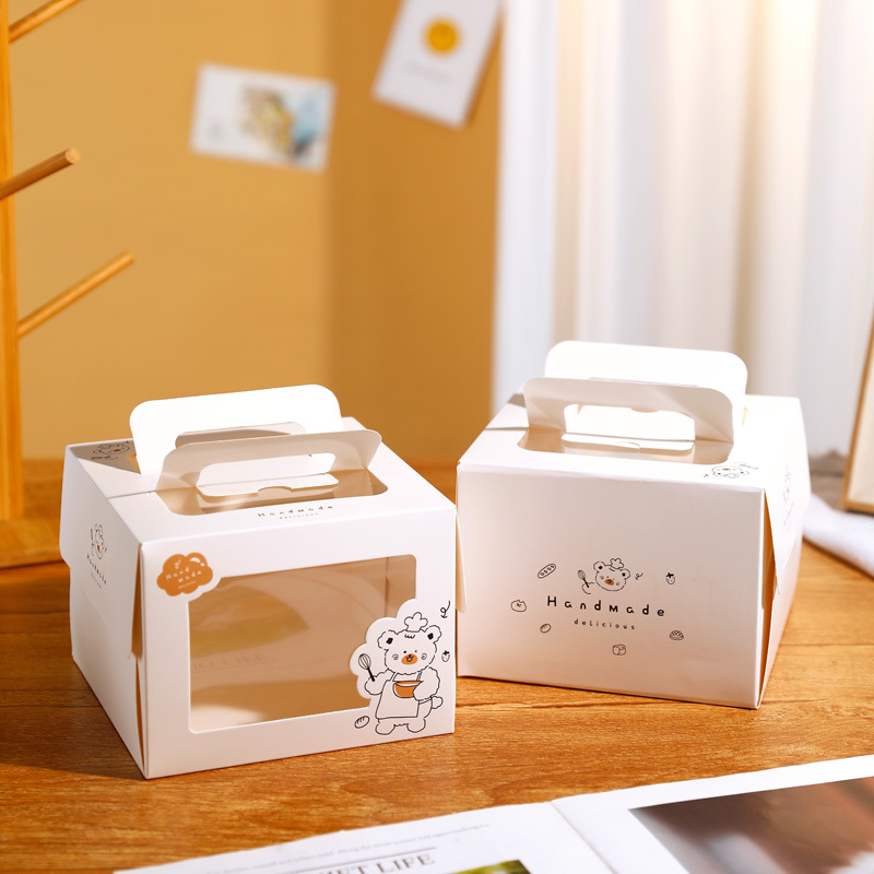 Portable 4/5/6/inch small cake packing box 4/5/6 Plus high Mu Si West Point mini cartoon window box