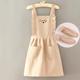 Simple-suspender princess dress polka dot coffee little love + sleeve
