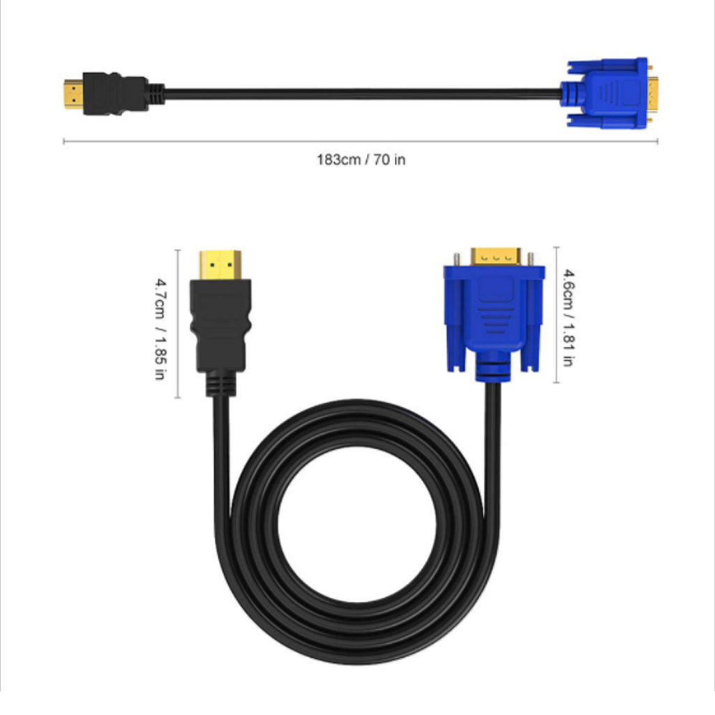 HDMI TO VGA HD conversion cable HDMI TO VGA player DVD connected TO TV cable no net no loop