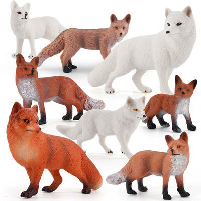 Cross-border simulation solid Wild Fox model red fox Big White Fox Arctic fox red fox static children's hand-made ornaments