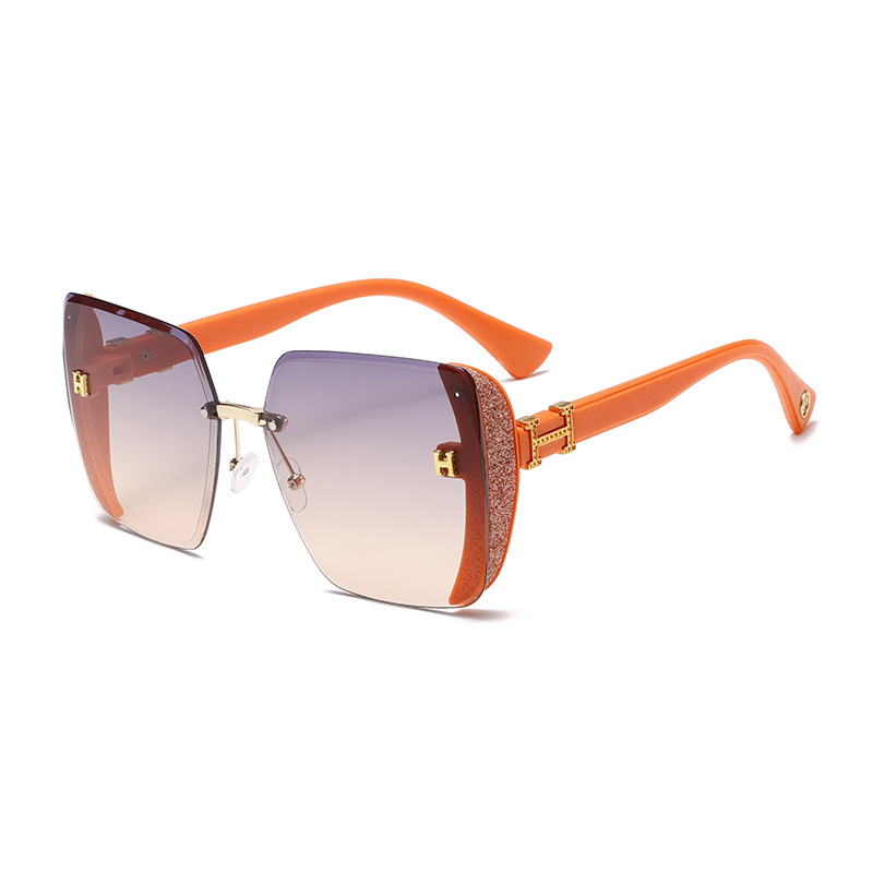 New Fashion Glitter Gypsophila Frameless Square Sunglasses UV Protection High Quality All-match Elegant Sunglasses Batch
