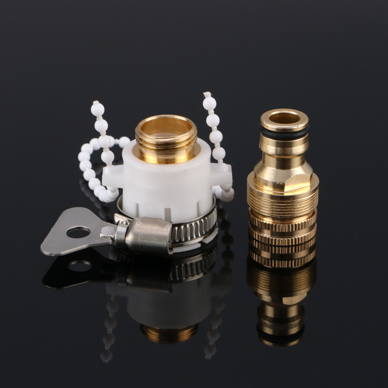 Factory supply alloy copper-plated multifunctional faucet connector pacifier connector 3-piece set 4-point conversion basin connector