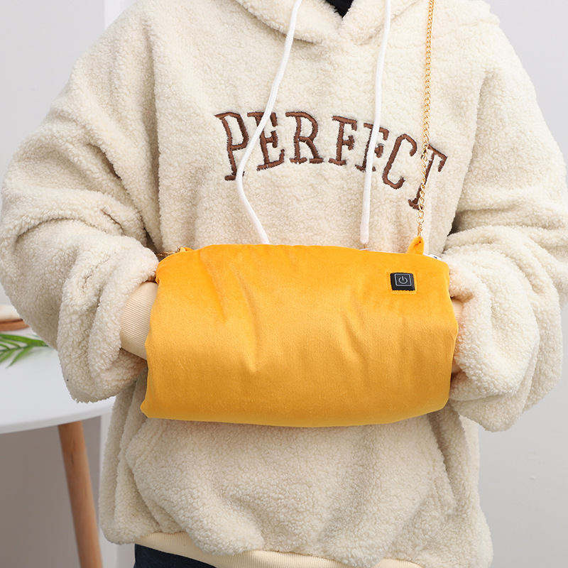 Factory direct USB charging hand warmer bag three-gear temperature electric blanket portable heating cushion warm handbag