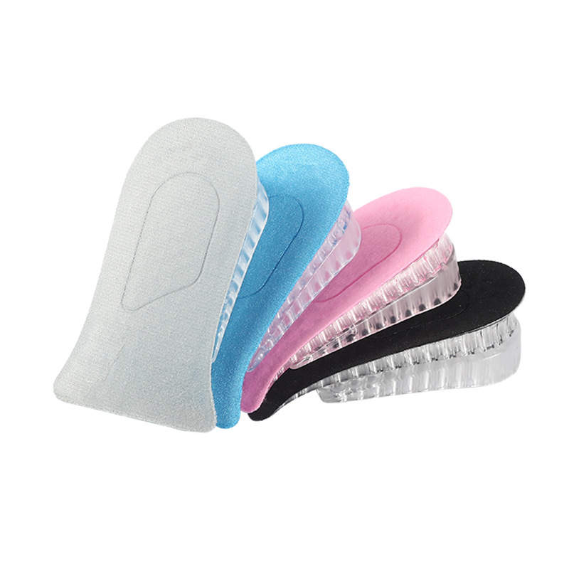 Invisible breathable sweat-absorbent silicone deodorant heel half size heel pad men's and women's boots Inner height increasing insole wholesale