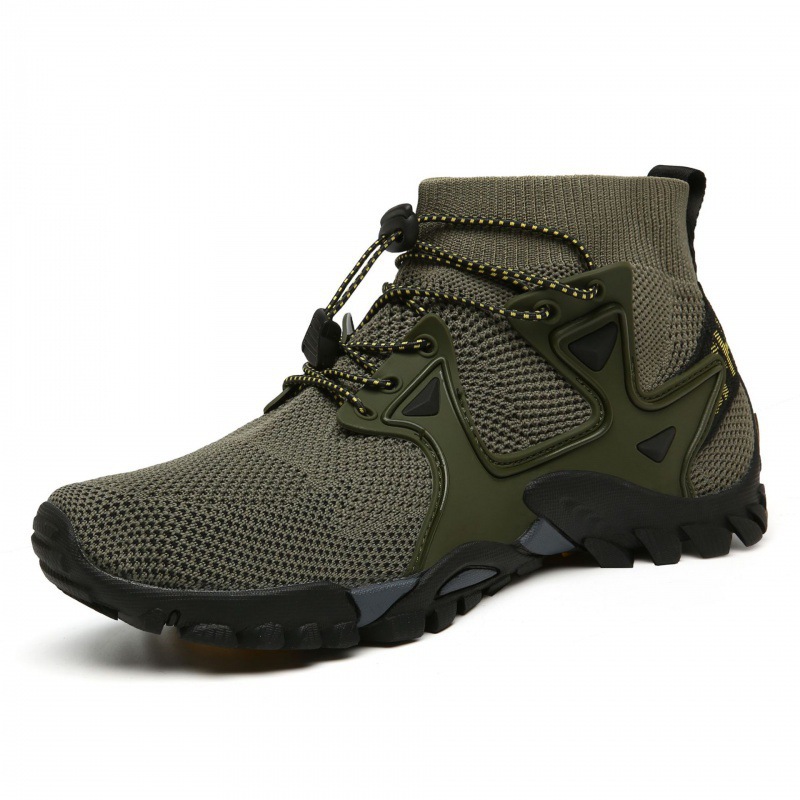 Personalized socks shoes men's shoes large size mesh fly woven solid color sports shoes outdoor hiking lovers running shoes