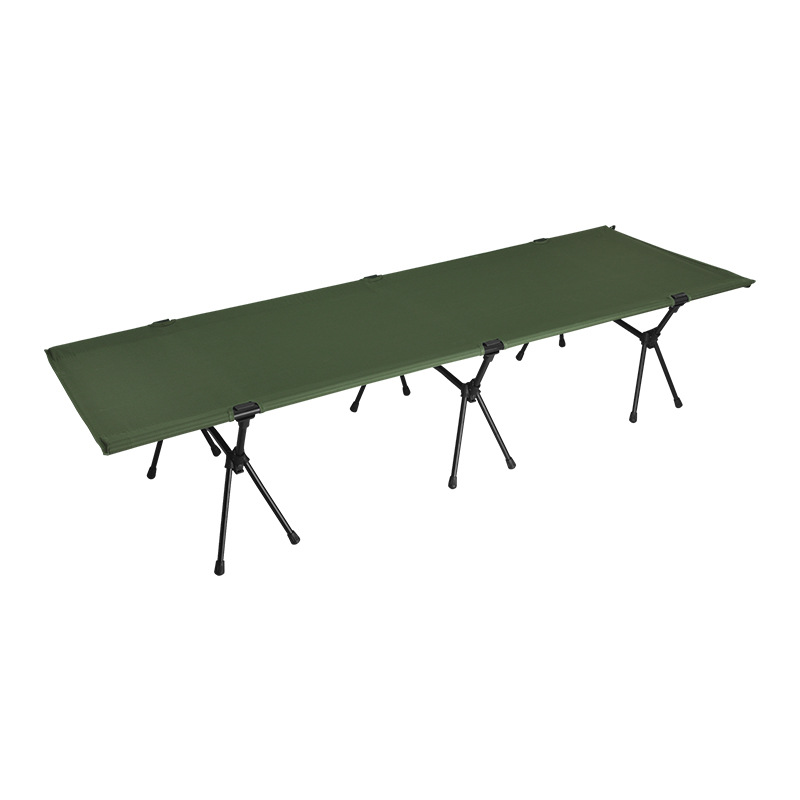 Outdoor camp bed Black bracket aluminum alloy folding bed high and low dual-use single bed office lunch break portable camping bed
