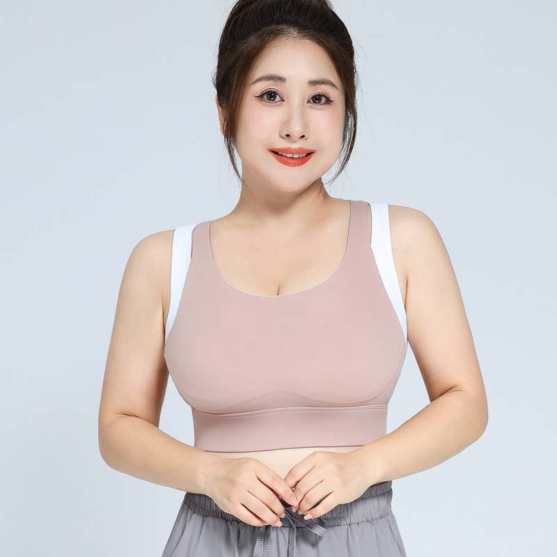 Jsc春新型フィットネス下着高強度防震運動ブラジャー偽二枚上着収副乳ヨガベスト|undefined